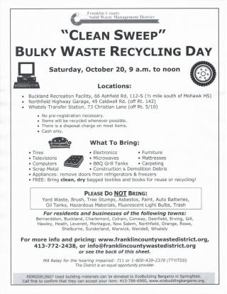Clean Sweep Bulky Waste Recycling Day