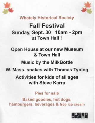 Whately Historical Society - Fall Festival